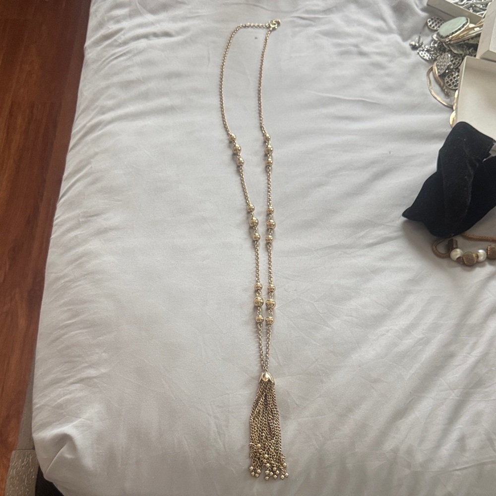 Gold Tassel Long Necklace - Women's Fashion Jewelry